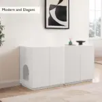Loft Cat Litter Cabinet, White - Image 3