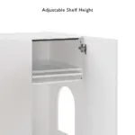 Loft Cat Litter Cabinet, White - Image 7