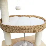 Premium Solid Wood and Natural Wicker Cat Tree - Image 10