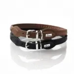 Hunter Rolled Soft Leather Dog Collar, Black - Image 3