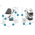 Ibiyaya The Beast Pet Jogger Stroller, Black - Image 8