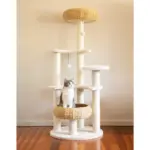 5-Platform Plush and Wicker Cat Tree - Image 6