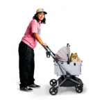 Ibiyaya Lyte 3-in-1 Detachable Pet Stroller, Dusty Apricot - Image 7