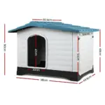 Outdoor Dual-Entry Dog House, Blue - Image 2