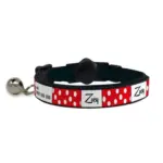 Personalised Cat Collar - Spots Red - Image 2