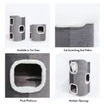 Tri-Level Square Cat Condo with Sherpa Lining - Image 5