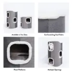 Tri-Level Square Cat Condo with Sherpa Lining - Image 9