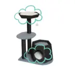 Replacement Cushions for Black & Grey Wicker Cat Tree - Image 2