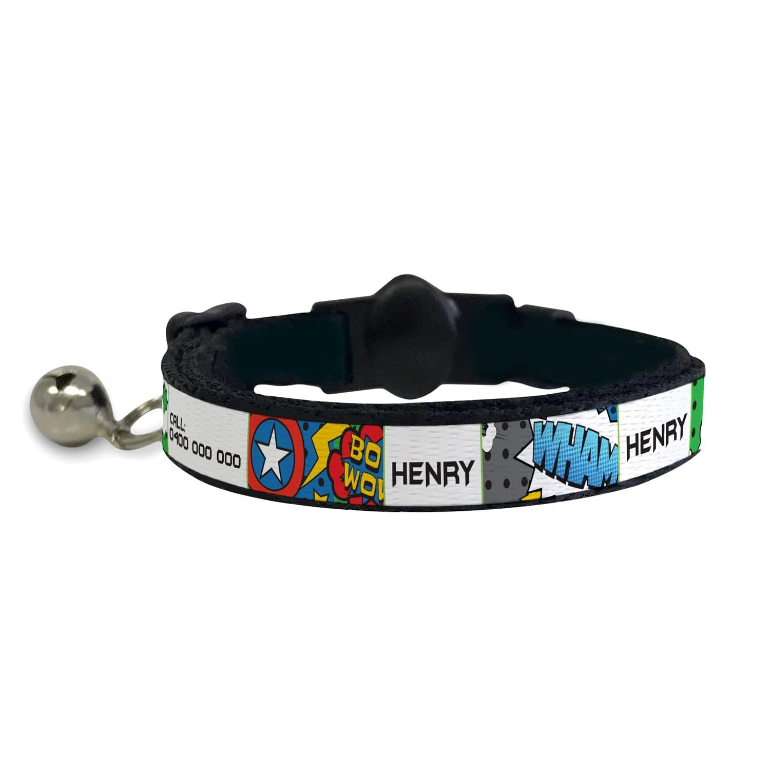 personalised puppy collar superhero print